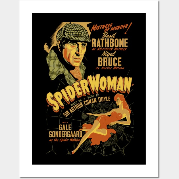 Sherlock Holmes And The Spider Woman Design Wall Art by HellwoodOutfitters